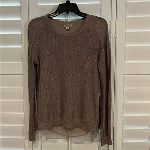 Lucky Brand MetallicTaupe Knit Top